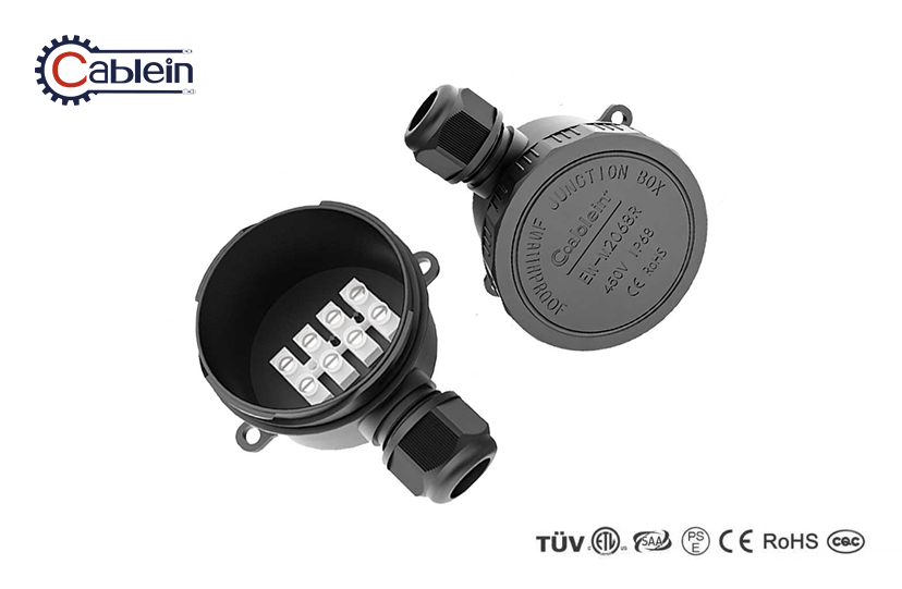 Round 1-Way Inline Waterproof Junction Box